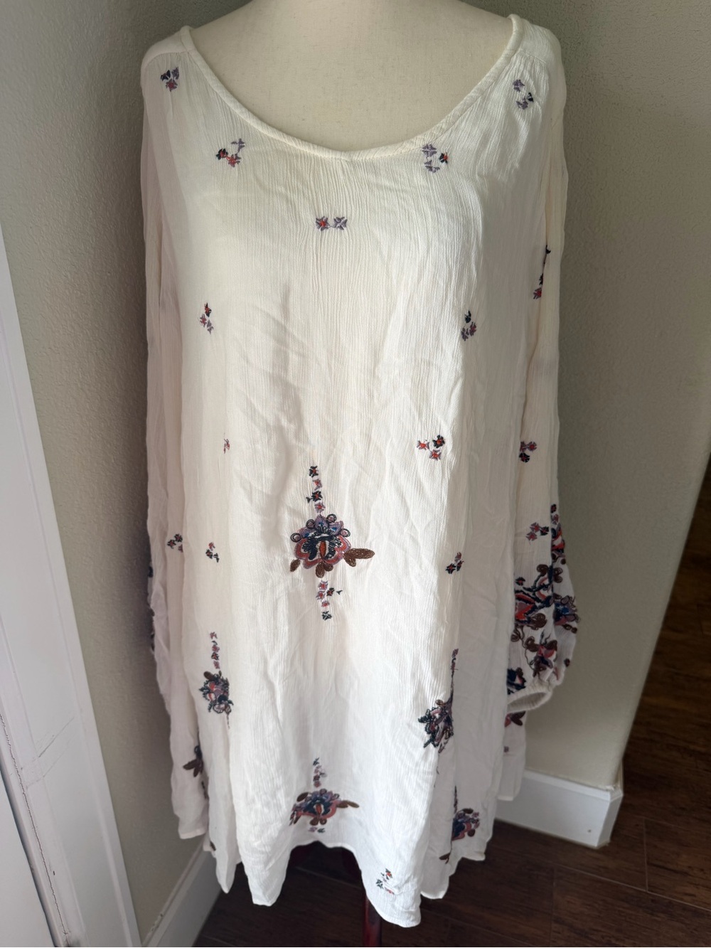 Free People Embroidered Mini Dress Size L - Picture 6 of 11